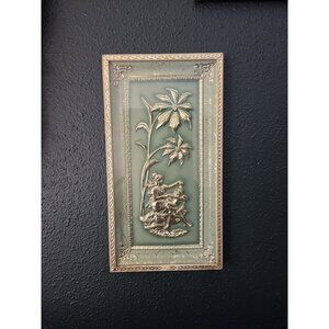 Vintage Intercraft Jade Four Seasons Wall Plaque 15" Relief Hollywood Regency